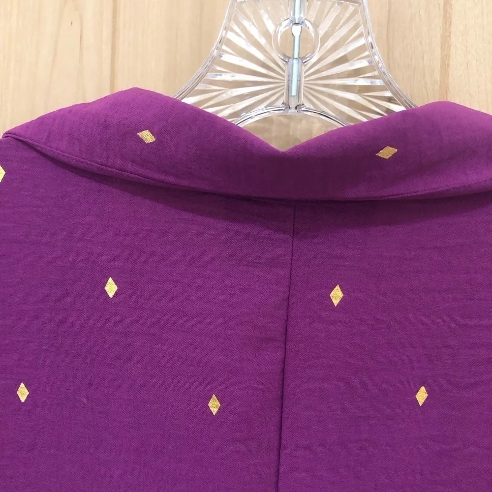 Alex & Parker Women’s Flowy Button Front Swing Top 1XL Purple Gold Accents NWT - Picture 8 of 12